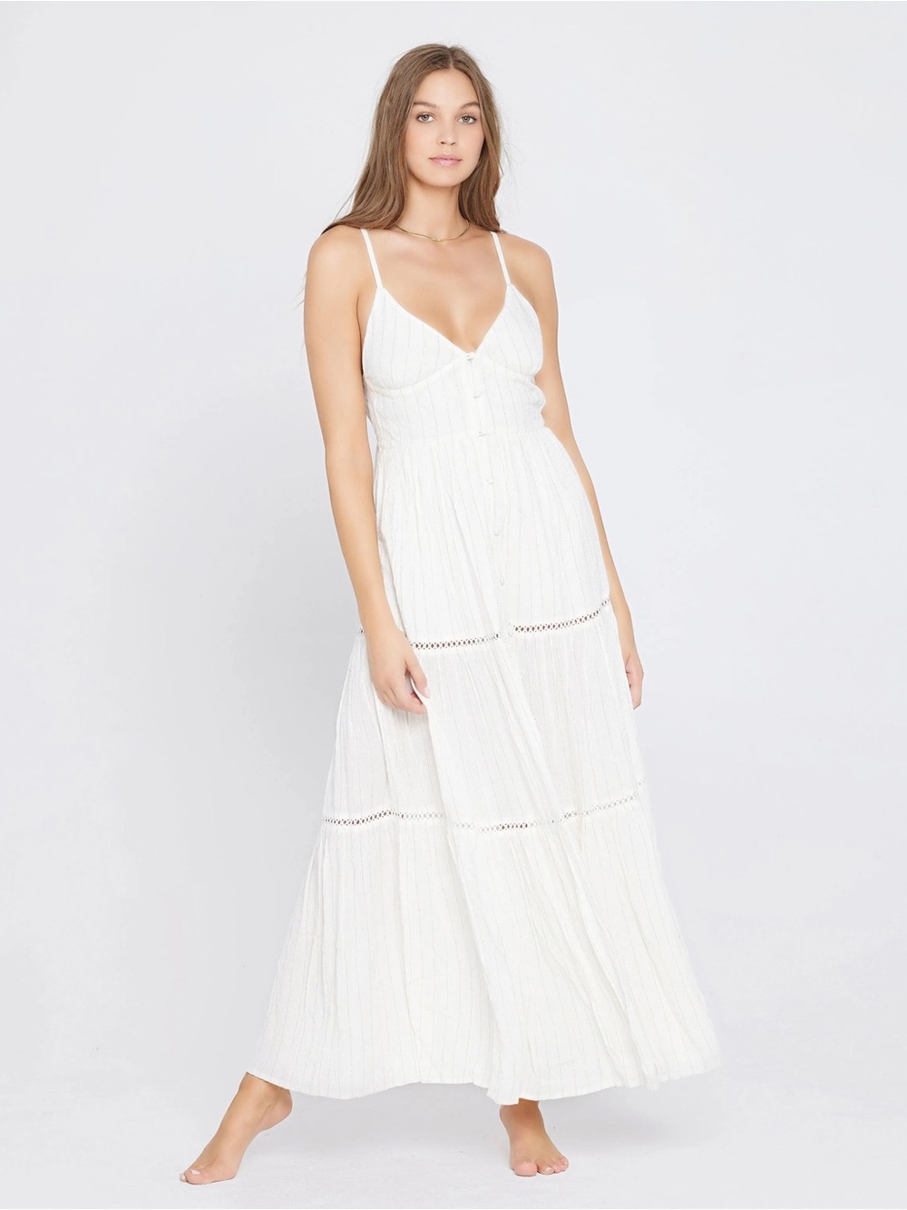 L*Space Sunrise Escape Maxi Dress White XL NWT $154 MSRP